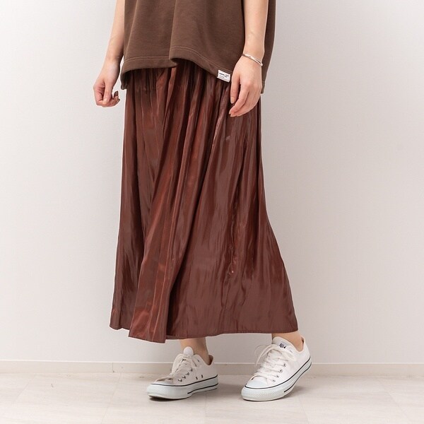 ルージュ・ヴィフ ラクレ（Rouge vif la cle）/レザーライクサテンギャザースカート