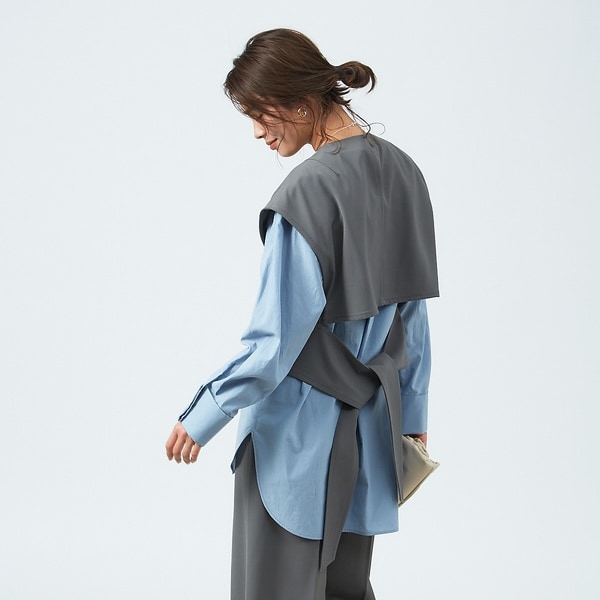 カリテ（qualite）/強撚ギャバクルーネックトップス