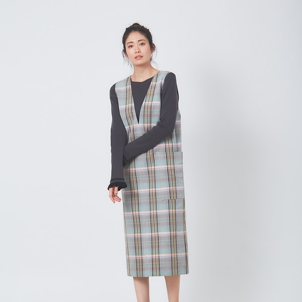 カリテ（qualite）/ブライトチェックワンピース