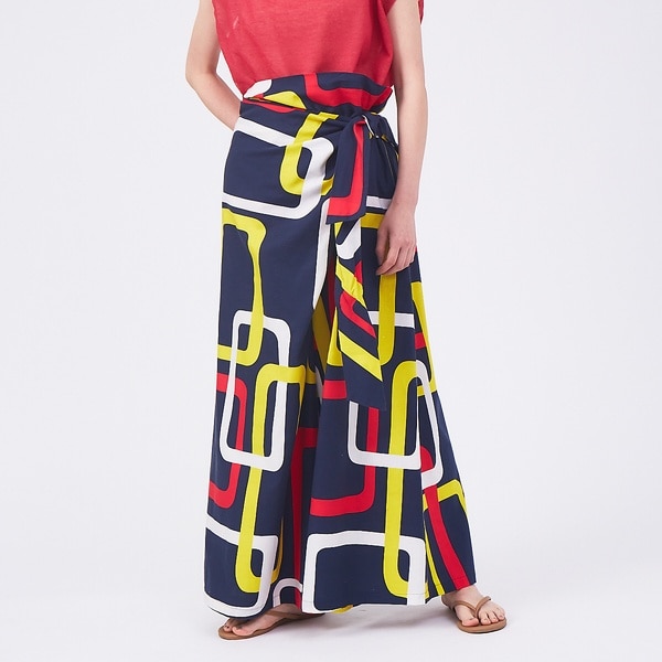 カリテ（qualite）/ジオメプリントラップパンツ