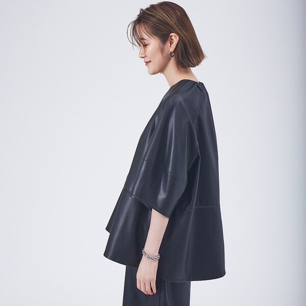 カリテ（qualite）/エコレザーブラウス