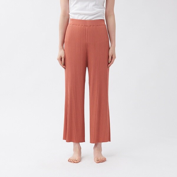 カリテ（qualite）/【WEB・一部店舗限定】《セットアップ対応》リブニットワイドパンツ