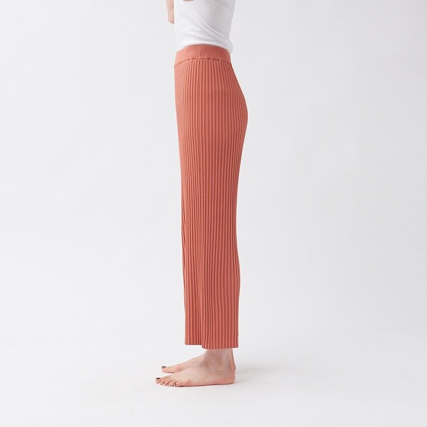 カリテ（qualite）/【WEB・一部店舗限定】《セットアップ対応》リブニットワイドパンツ