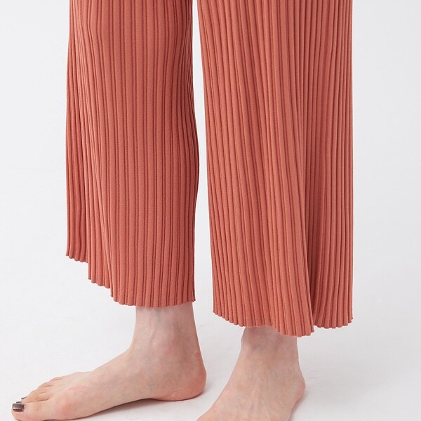 カリテ（qualite）/【WEB・一部店舗限定】《セットアップ対応》リブニットワイドパンツ