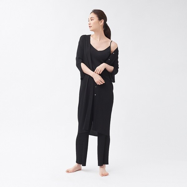 カリテ（qualite）/【WEB・一部店舗限定】《セットアップ対応》リブニットロングカーディガン