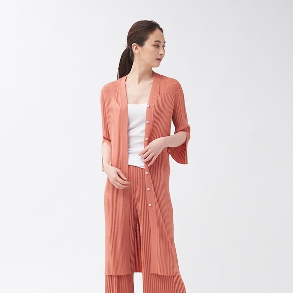 カリテ（qualite）/【WEB・一部店舗限定】《セットアップ対応》リブニットロングカーディガン