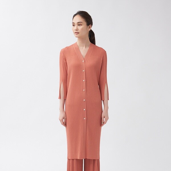 カリテ（qualite）/【WEB・一部店舗限定】《セットアップ対応》リブニットロングカーディガン