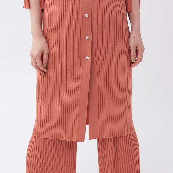 カリテ（qualite）/【WEB・一部店舗限定】《セットアップ対応》リブニットロングカーディガン