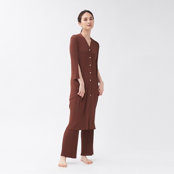 カリテ（qualite）/【WEB・一部店舗限定】《セットアップ対応》リブニットロングカーディガン