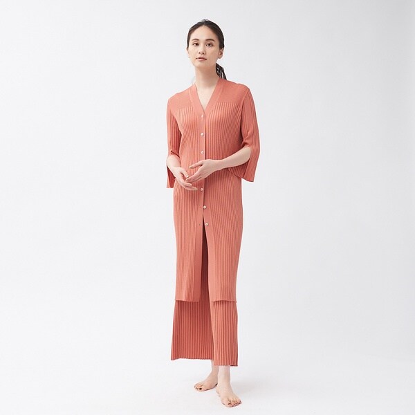 カリテ（qualite）/【WEB・一部店舗限定】《セットアップ対応》リブニットロングカーディガン