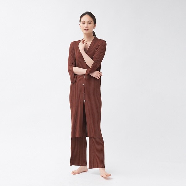 カリテ（qualite）/【WEB・一部店舗限定】《セットアップ対応》リブニットロングカーディガン