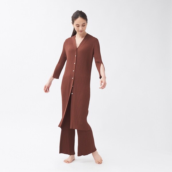 カリテ（qualite）/【WEB・一部店舗限定】《セットアップ対応》リブニットロングカーディガン