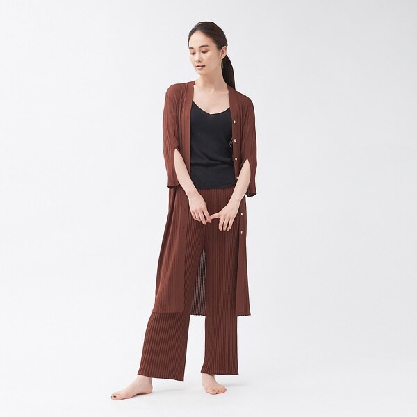 カリテ（qualite）/【WEB・一部店舗限定】《セットアップ対応》リブニットロングカーディガン