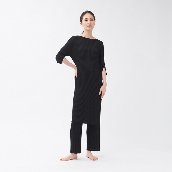 カリテ（qualite）/【WEB・一部店舗限定】《セットアップ対応》リブニットロングプルオーバー