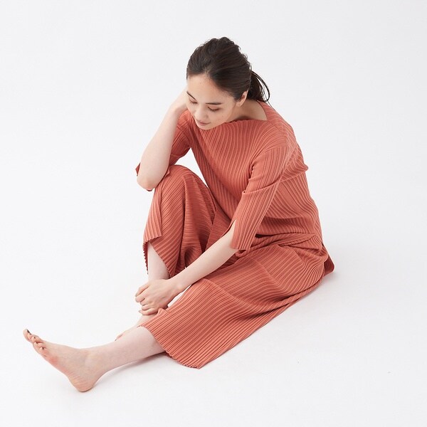 カリテ（qualite）/【WEB・一部店舗限定】《セットアップ対応》リブニットロングプルオーバー