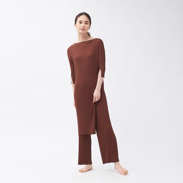 カリテ（qualite）/【WEB・一部店舗限定】《セットアップ対応》リブニットロングプルオーバー