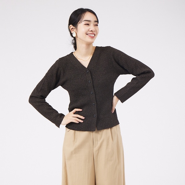 カリテ（qualite）/カラーメランジ2WAYリブニット