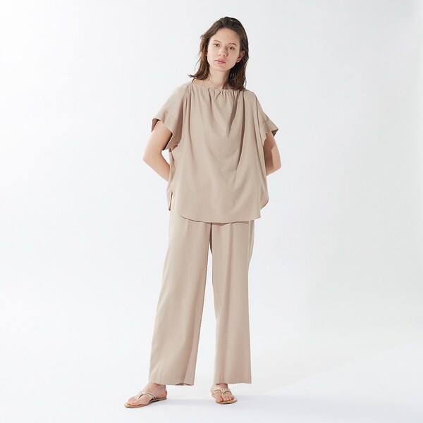 カリテ（qualite）/《セットアップ対応》ブライトリネンパンツ