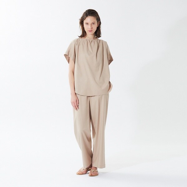 カリテ（qualite）/《セットアップ対応》ブライトリネンパンツ