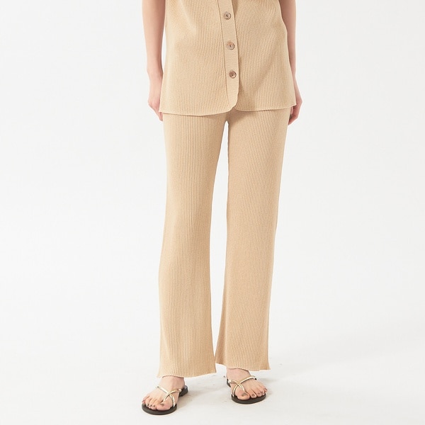 カリテ（qualite）/《セットアップ対応》リブニットスリットパンツ