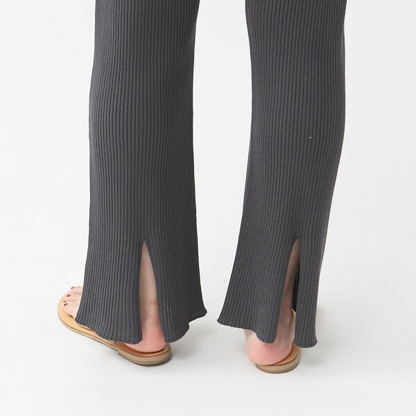 カリテ（qualite）/《セットアップ対応》リブニットスリットパンツ
