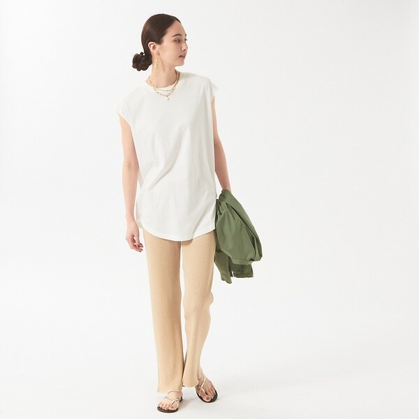 カリテ（qualite）/《セットアップ対応》リブニットスリットパンツ