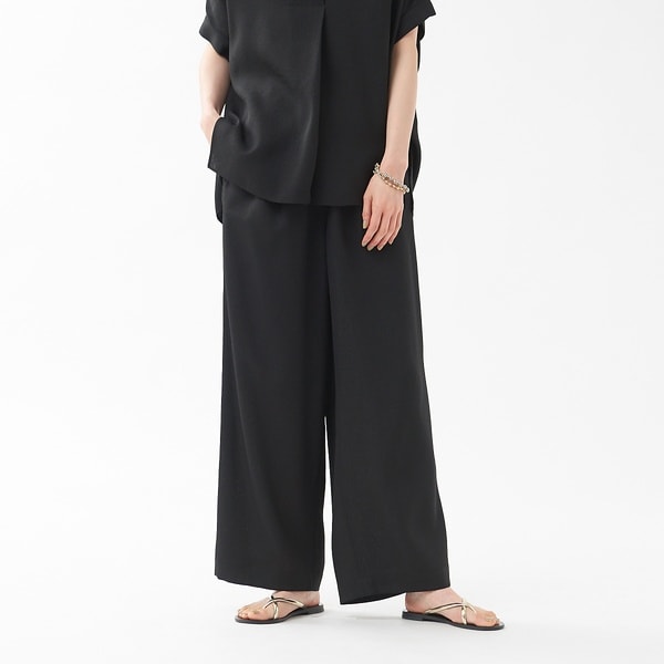 カリテ（qualite）/《セットアップ対応》リネンライクワイドパンツ