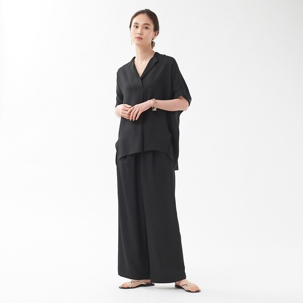 カリテ（qualite）/《セットアップ対応》リネンライクワイドパンツ