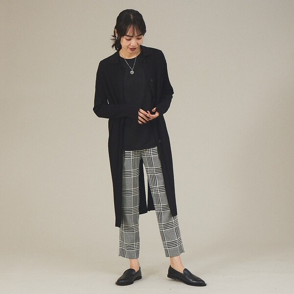 カリテ（qualite）/《アンサンブル対応》シャツ衿リブカーディガン