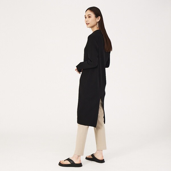 カリテ（qualite）/《アンサンブル対応》シャツ衿リブカーディガン