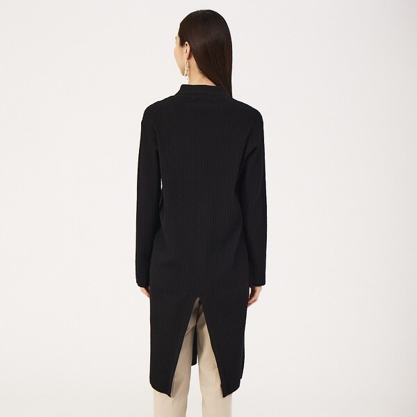 カリテ（qualite）/《アンサンブル対応》シャツ衿リブカーディガン