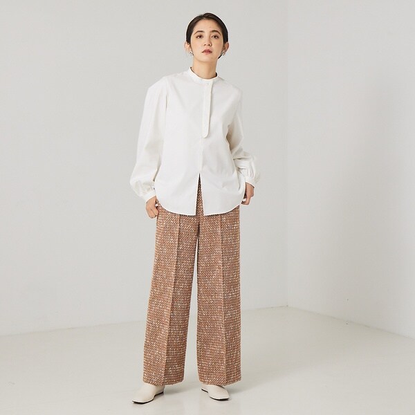 カリテ（qualite）/《セットアップ対応》ハイウエストツイードパンツ