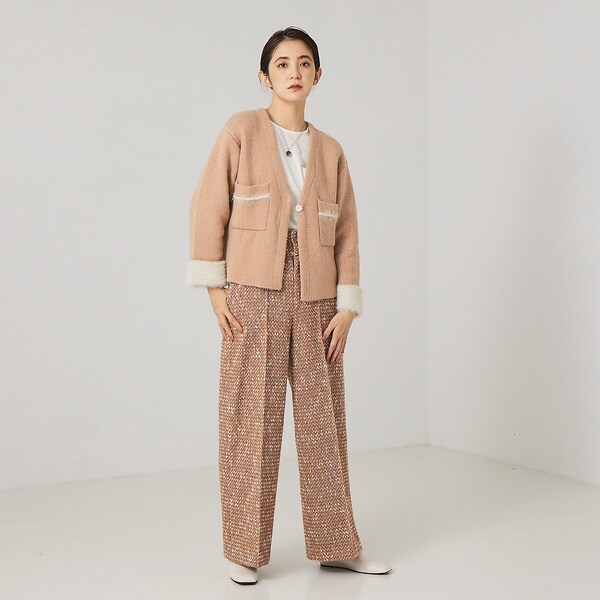 カリテ（qualite）/《セットアップ対応》ハイウエストツイードパンツ