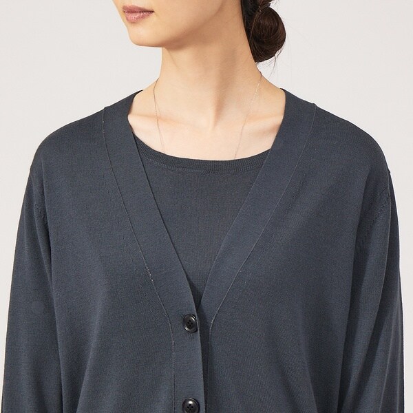 カリテ（qualite）/《アンサンブル対応》ウールハイゲージニットカーデ