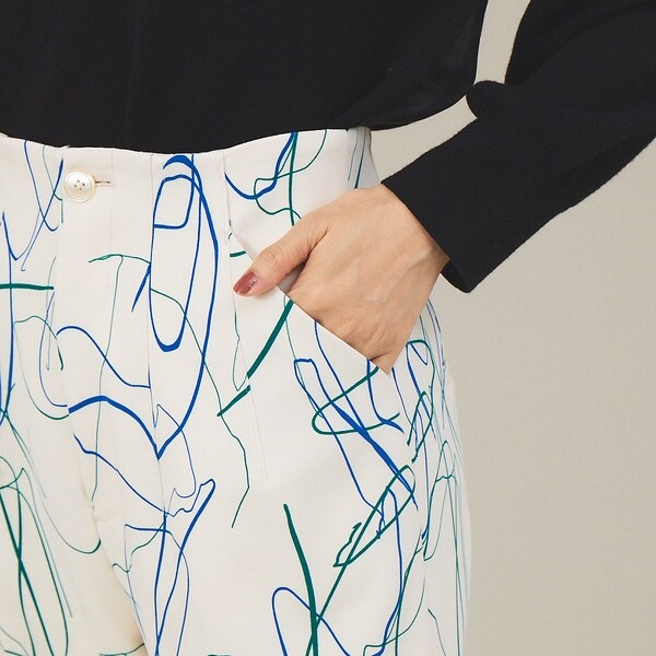 カリテ（qualite）/《セットアップ対応》ドローイングハイウエストテーパードパンツ