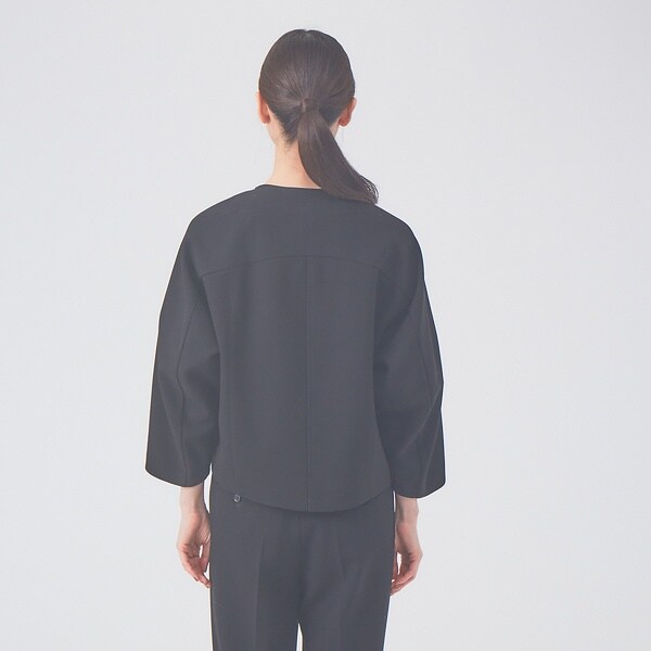 カリテ（qualite）/《セットアップ対応》ダブルクロスクロプドシャツジャケット【セージグリーン】