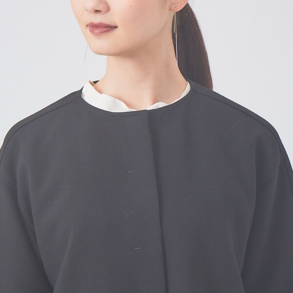 カリテ（qualite）/《セットアップ対応》ダブルクロスクロプドシャツジャケット【セージグリーン】