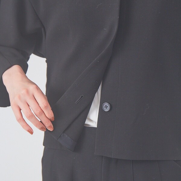 カリテ（qualite）/《セットアップ対応》ダブルクロスクロプドシャツジャケット【セージグリーン】