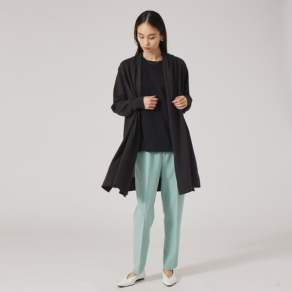 カリテ（qualite）/《セットアップ対応》ダブルクロスハイウエストテーパード【セージグリーン】