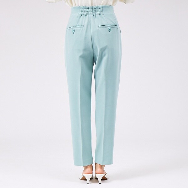 カリテ（qualite）/《セットアップ対応》ダブルクロスハイウエストテーパード【セージグリーン】