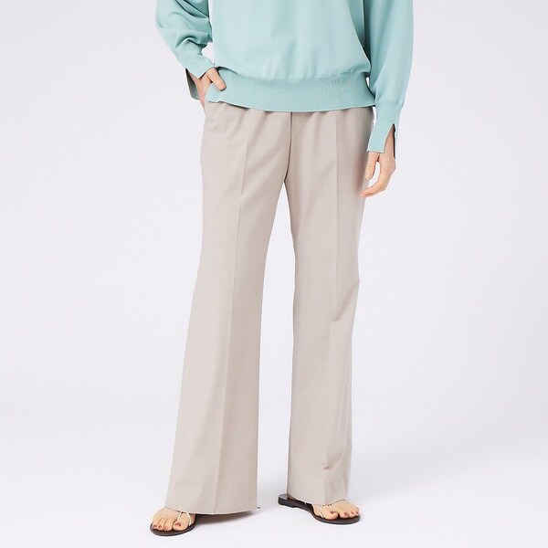 カリテ（qualite）/センタープレスフレアーパンツの通販は