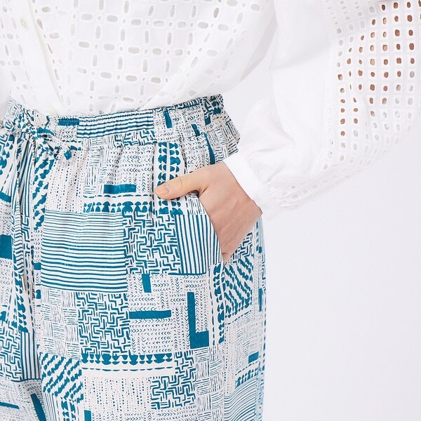 カリテ（qualite）/《セットアップ対応》ジオメパッチワークプリントパンツ