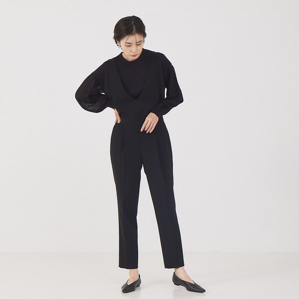 カリテ（qualite）/《セットアップ対応》サロペット付センタープレスパンツ