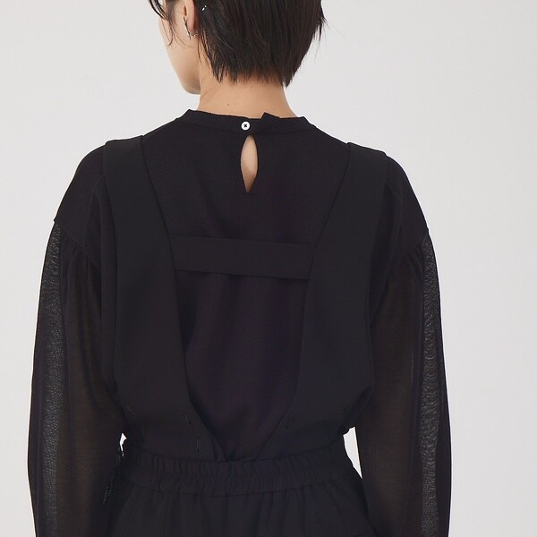 カリテ（qualite）/《セットアップ対応》サロペット付センタープレスパンツ