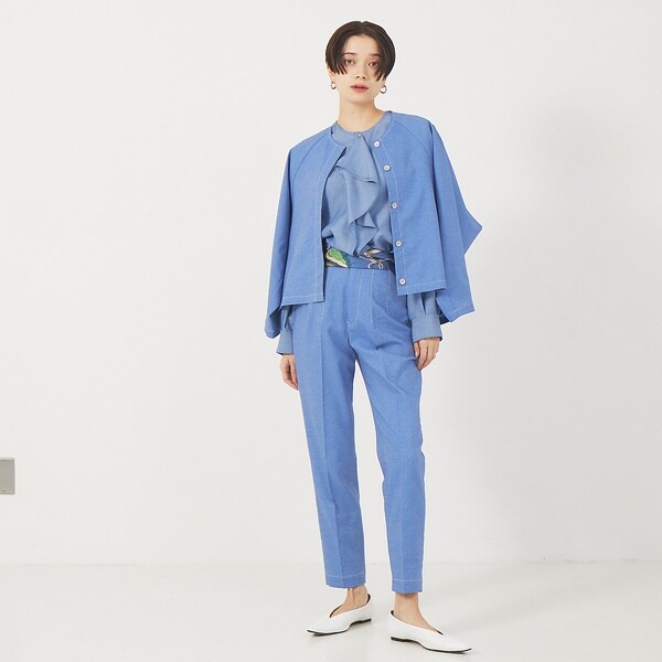 カリテ（qualite）/《セットアップ対応》デニムライクハイウエストテーパードパンツ