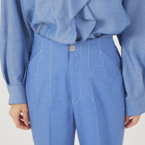 カリテ（qualite）/《セットアップ対応》デニムライクハイウエストテーパードパンツ