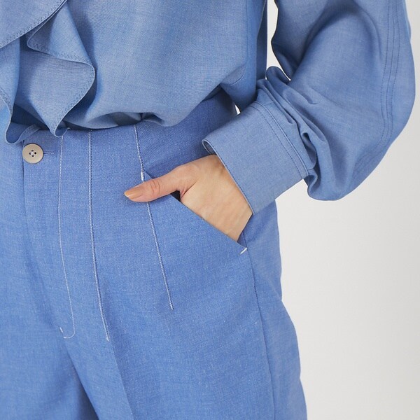 カリテ（qualite）/《セットアップ対応》デニムライクハイウエストテーパードパンツ