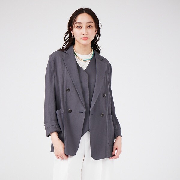 カリテ（qualite）/《セットアップ対応》ブライトリネンダブルジャケット