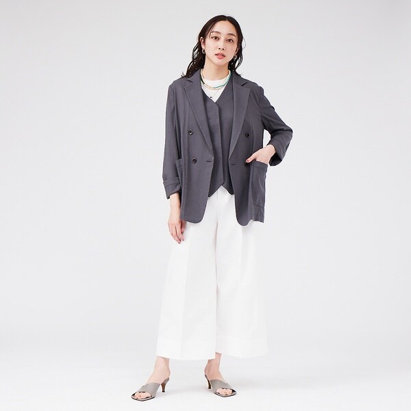 カリテ（qualite）/《セットアップ対応》ブライトリネンダブルジャケット