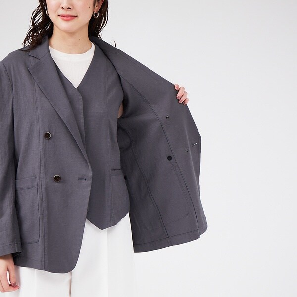 カリテ（qualite）/《セットアップ対応》ブライトリネンダブルジャケット